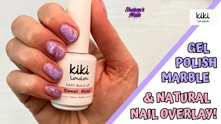 Gel Overlay on Short Nails & Gel Polish Marble (Using Kiki London Easy Build Up Gel) #kikilondon