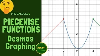 How to Graph Piecewise Functions on Desmos.com Calculator w/ Domain Limits Pre-Calculus