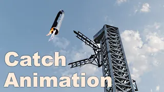 SpaceX Starship Ship Mechazilla Tower Landing Catch (V2) (Animation)