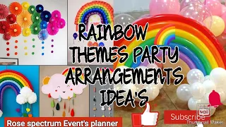 Rainbow theme birthday/wedding/ baby shower  party arrangements and decor idea's