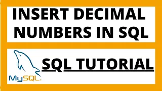Insert decimal value in sql | Mysql tutorial