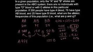 How to calculate allele frequency in ABO blood system