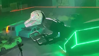 Car eating dinosaur at hot wheels monster trucks live