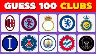 Can You Guess 100 Football Club Logos in 3 Seconds ❓ | 100 Famous Football Clubs - FOOTBALL QUIZ.