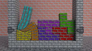 Minecraft Style | Remake: Softbody Tetris V28 | ASMR ❤️ C4D4U
