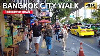 [4K] Bangkok Sukhumvit Road Walking Tour - Asok to Phrom Phong