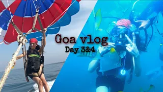 Goa vlog day 3&4 🥰 | scuba diving 🤿 | parasailing 🪂 | water sports in Goa | akapinky.