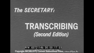 " TRANSCRIBING "  1966 SECRETARY / OFFICE TRAINING FILM   IBM SELECTRIC TYPEWRITER XD72114b