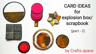 Cards Ideas for Explosion Box Tutorial | Scrapbook/Album Cards/Elements Ideas | By Crafts Space