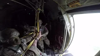 Jumping Out A Plane In First Person - Paratroopers Static Line Jump