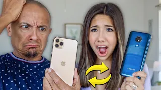 I Swapped PHONES With My DAD For 24 HOURS!