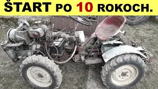 Malotraktor TK-10 -- Prvý štart po 10 rokoch státia