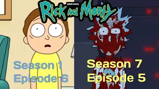 Episode Endings Side by Side | Rick and Morty 1x6 and 7x5