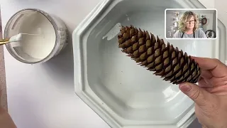 How to Glitter (German Glass Glitter) Pinecones and Brush Trees