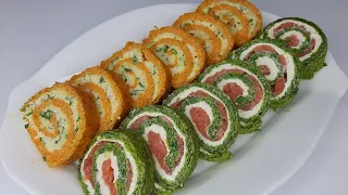 Рулет со шпинатом и красной рыбой  Морковный рулет / Spinach and red fish Roll Carrot roll