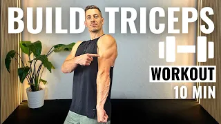 10min DUMBBELL TRICEP WORKOUT | Muscle Building | Follow Along
