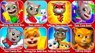 Talking Tom Gold Run, Talking Tom Jetski, Tom Hero Dash, Tom Time Rush, Talking Tom Candy Run...