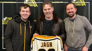 Jaromir Jagr signing autographs at Steel City Collectibles on February 17, 2024