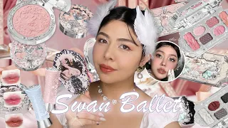 PROBANDO el maquillaje mas *BONITO* jamas creado en la tierra 🩰swan ballet collection flower knows