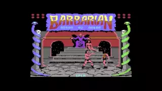 Barbarian Commodore C64 Video Game First and Final Level with Head Chop