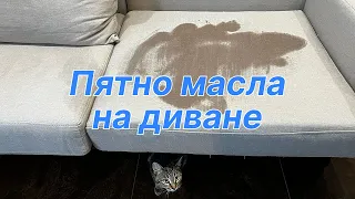 Химчистка дивана, удаление пятна масла. Химчистка мебели