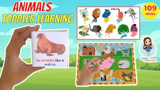 Learn Animals for Toddlers | Animal Sounds, Farm Animals, Brown Bear Brown Bear What Do You See Book