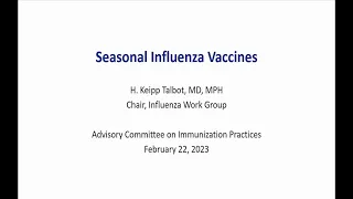 February 2023 ACIP Meeting - Respiratory disease surge & Influenza vaccine