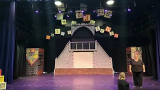 Timelapse of the build and strike for Matilda The Musical