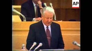 Russia - Yeltsin Lays Wreath In Tribute