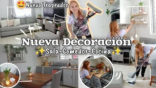 Limpieza y Decoración de mi casa🌷Sala, Comedor y Cocina|Nuevo Trapeador #hogar #limpieza #vidareal