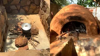 EARTHEN WOOD FIRED OVEN FROM FREE MATERIALS // VILLAGE COOKING SPACE IMPROVEMENT PART 1 of 2 (ASMR)