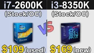 i7-2600K Vs. i3-8350K | Stock and Overclock | New Games Benchmarks