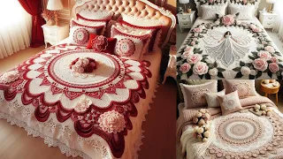 Outstanding Bridal Bedsheet Modal Knitted With Wool (Patterns Ideas) #knitted #Crochet #bedsheet