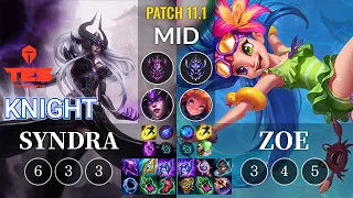 TES knight Syndra vs Zoe Mid - KR Patch 11.1