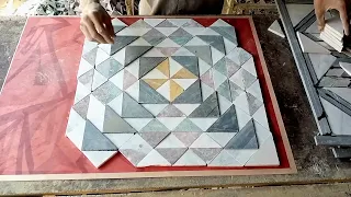 NEW Marble floor flower design making at the factory