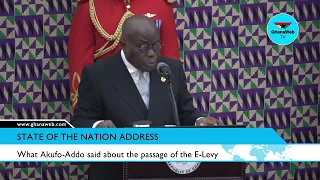 2022 SONA: What Akufo-Addo said about the passage of the E-Levy