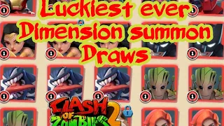 Luckiest Dimension summon ever in Clash of LEGENDS/CLASH OF ZOMBIES2|DIMENSION SUMMON EVENT GAMEPLAY