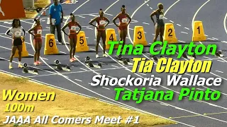 Tina Clayton | Tia Clayton | Shockoria Wallace | Tatjana Pinto | Women 100m | All Comers Meet #1