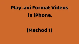 How To Play .AVI Format Videos In Iphone? #iphone #aviformat #play