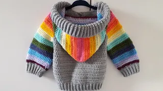 Crochet # How to crochet a " Cool baby hoodie" Part/1