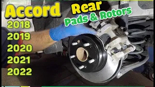 How to replace rear brakes and rotors on Honda Accord 2018 2019 2020 2021 2022 (EPB)