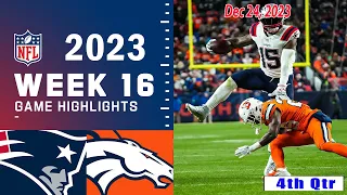 New England Patriots vs Denver Broncos 4th-QTR Week 16 (12/24/23) FULL GAME | NFL Highlights Today
