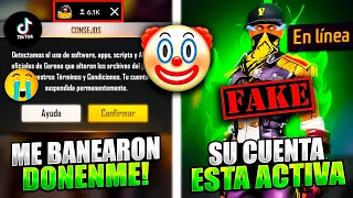 Busque FALSOS BANEOS VIRALES de FREE FIRE en TIKTOK😱 Jugador LLORA y pide DONACION!!