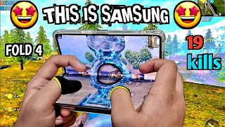 THIS IS SAMSUNG 🤩 NOT IPAD | BEST 4-FINGERS CLAW + FULL GYRO HANDCAM | SAMSUNG Z FOLD 4 PUBG MOBILE