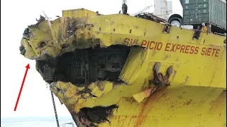 OMG! LARGE SHIPS CRASH AND SINK AFTER TERRIBLE WAVES IN STORM AND COLLISIONS