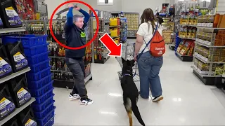 Man Attacks Woman at Store – Her Retired Police Dog Springs into Action!