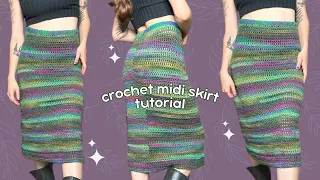 the EASIEST crochet midi, maxi, and mini skirt pattern for any crochet artist level / autumnal skirt