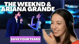 Vocal Coach Reacts to THE WEEKND & ARIANA GRANDE Save Your Tears (Live) | Jennifer Glatzhofer