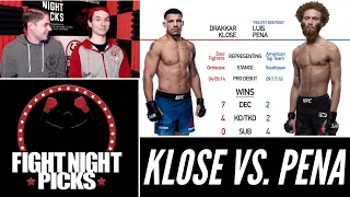 UFC Fight Night: Drakkar Klose vs. Luis Pena Prediction