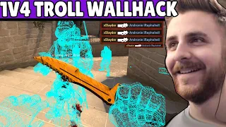 1V4 TROLL MAXIM CU WALLHACK SI INVIZIBILIATE PE CS:GO!